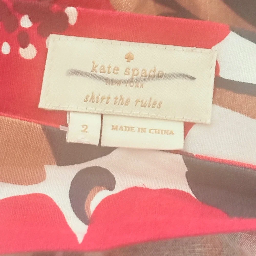 Kate Spade New York Red Floral Midi Wrap‎ Tie Skirt Poppy Fields Print A-Line 2
